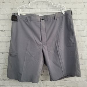 Greg Norman Collection Gray Performance Golf Flat Front Shorts